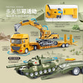 large flatbed transport truck semi-trailer trailer artificial inertia heavy flatbed truck kids engineering vehicle model
