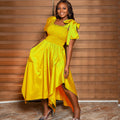 D3061m  fashionplus sizepure colorbows strap irregular evening dress skirt foreign trade dress