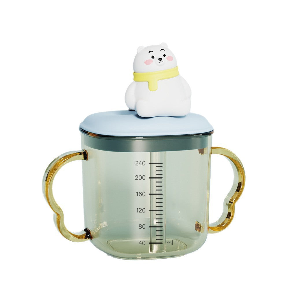 Customizable ppsu kids milk cup, baby portable direct drink straw cup, infant home use sippy cup with handle