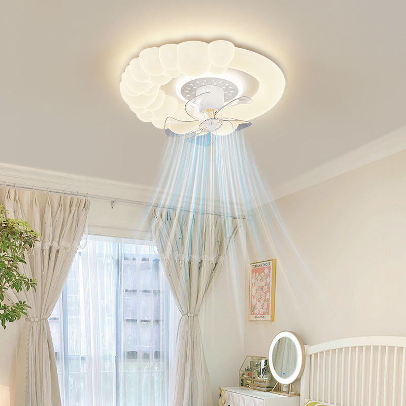 [Strict Selection] 2025 New Fan Light Bedroom Room Ceiling Light Simple Modern Cream Wind Fan Light