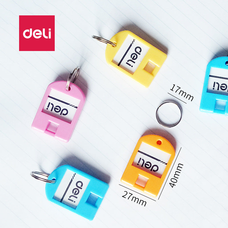 Deli 9330 color classification management key plate, key chain, key plate can be marked with plastic safe deposit box ring listing