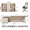 Total length 3.0m boss desk + 3.2m file cabinets + chairs
