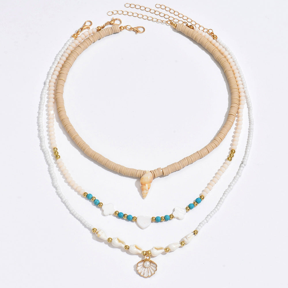 Wholesale heart-shaped pearl necklace cross-border vintage multi-layer pendant fashion key cherry european and american clavicle chain women's necklace