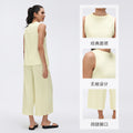 Women's casual activewear set: round neck sleeveless sports tank top & loose fit wide leg pants - perfect for tennis, yoga & more!