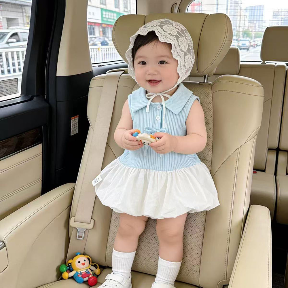 Summernew arrival baby girl sweet girl dress princess dress western style lapel cake dress kids vest dress trendy