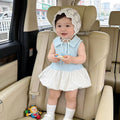 Summernew arrival baby girl sweet girl dress princess dress western style lapel cake dress kids vest dress trendy