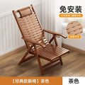 Foldable reclining chair - adult bamboo rocking chair - home comfort nap lounger - lazy person's chair - elderly balcony leisure dual-use chair