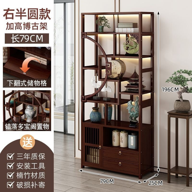 Chinoiserie bogu rack tea set storage rack living room tea display rack duobao pavilion for home tea cabinet purple clay pot display rack