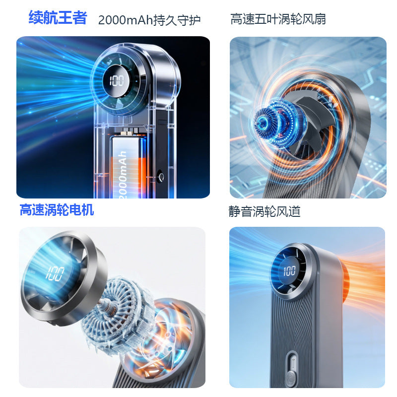 2026 cross-border high-speed handheld fan - usb outdoor portable silent stepless speed adjustment mini fan