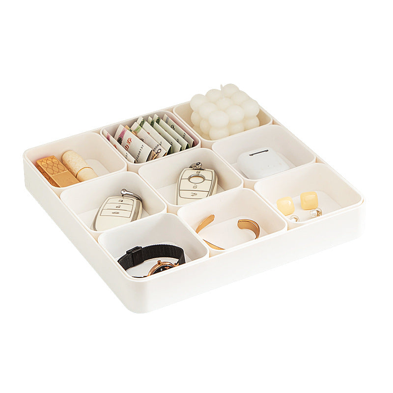 Separate sundries storage box Rectangle plastic porch storage box Grid porch storage desktop strip storage box