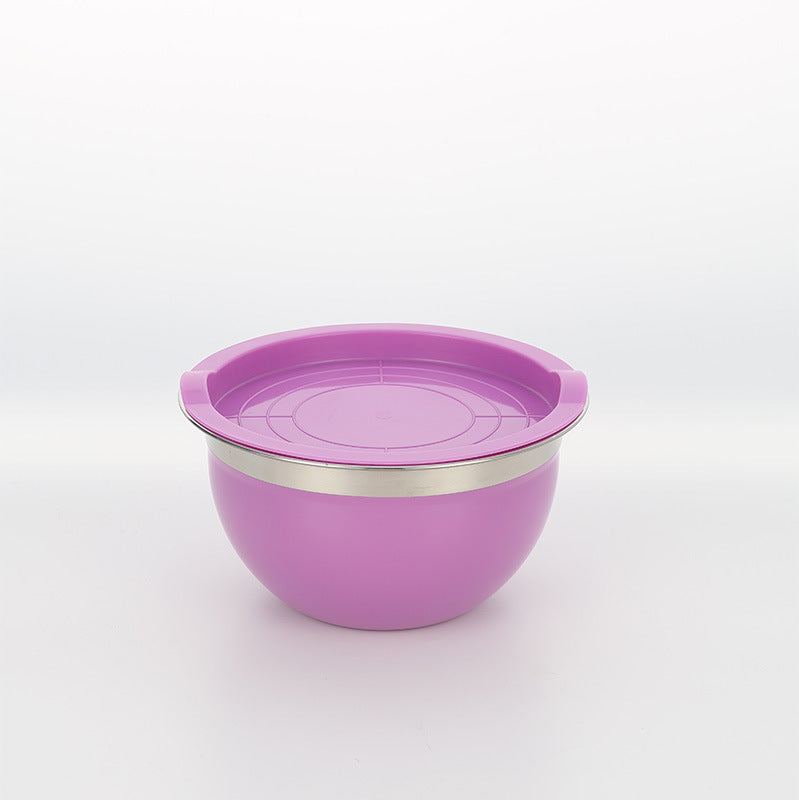 stainless steel salad bowl suit egg beater mixing bowl salad bowl mother cover with planer salad bowl