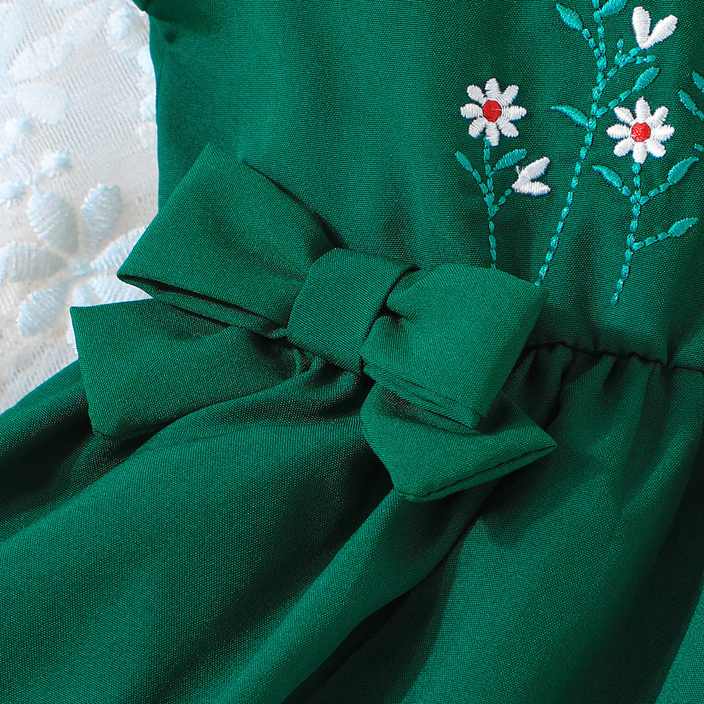 new summer collection: baby & toddler girl's solid color bubble sleeve floral print belted dress