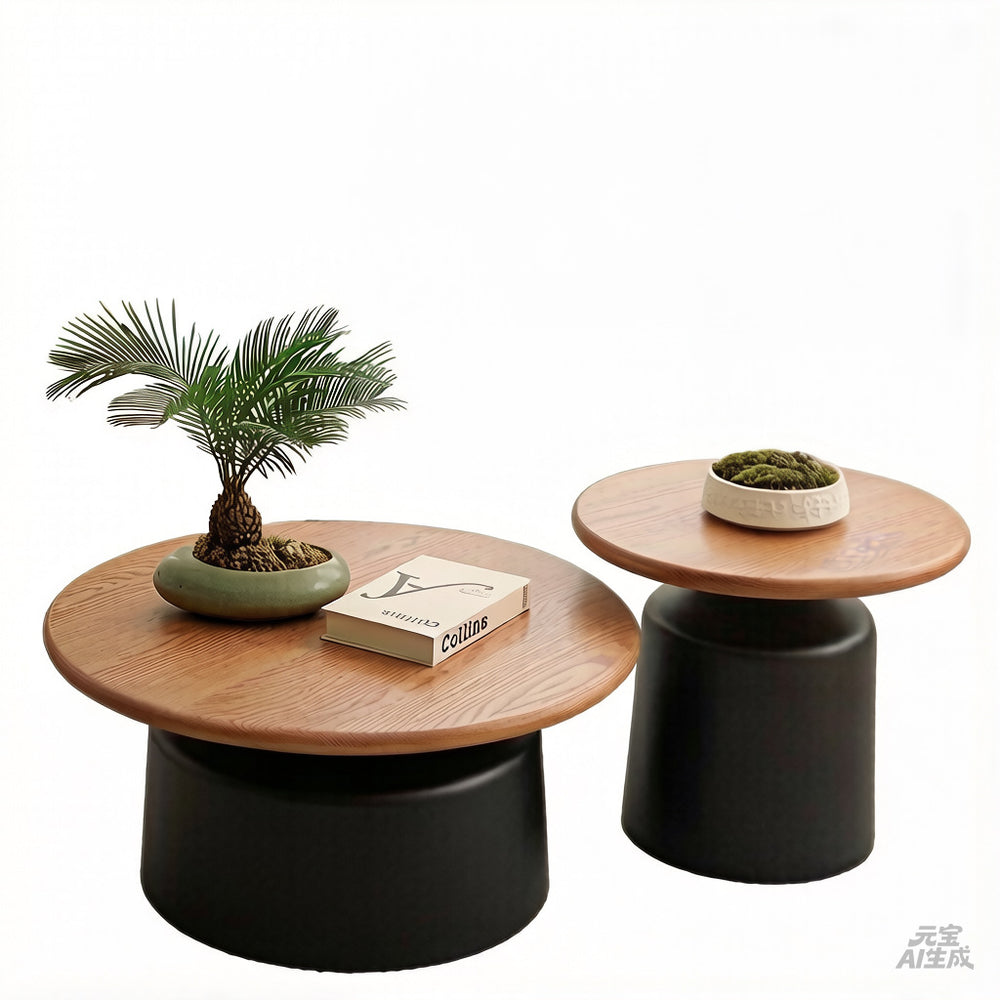 Cream style solid wood coffee table living room for home small apartment casual modern popular side table new arrival round japanese tea table