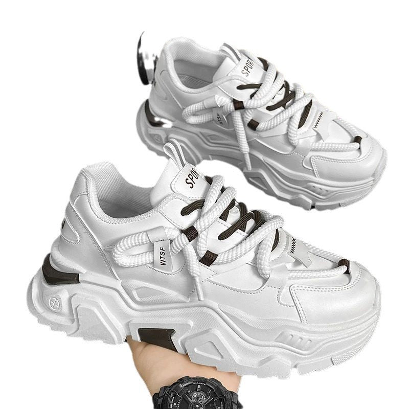 Spring men's shoes 2025 new breathable shoes men's trendy versatile hidden heel sneakers casual dad shoes