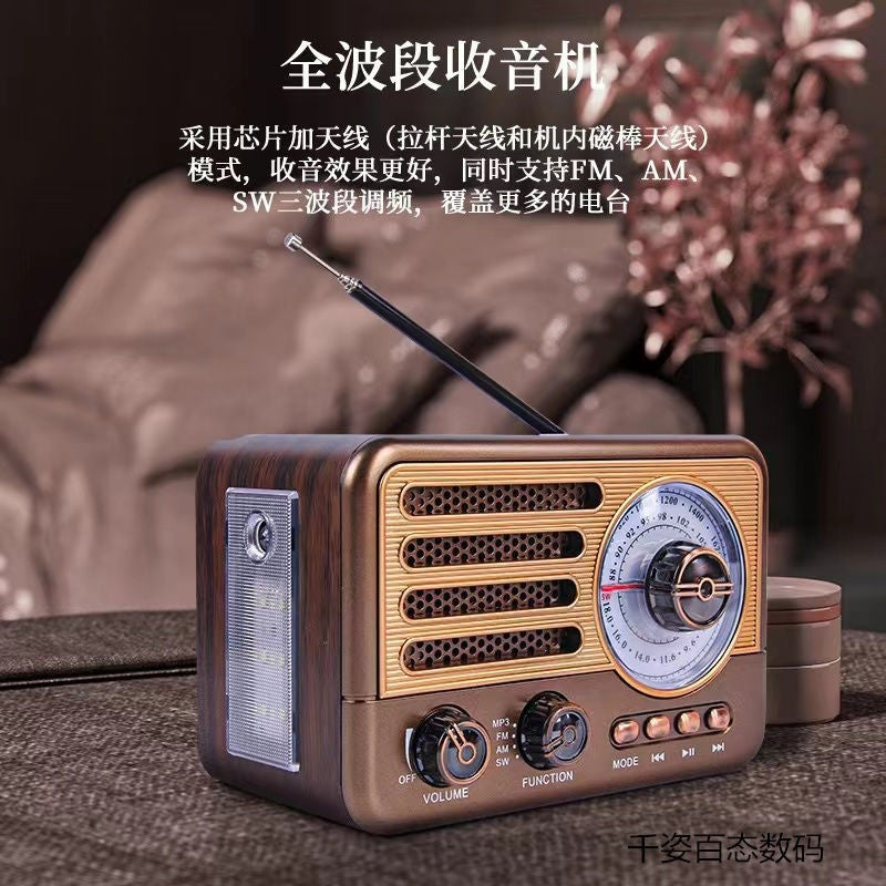 Manufacturers sell retro multi-band with flashlight tote bag multi-function MP3 playback high-quality card radio