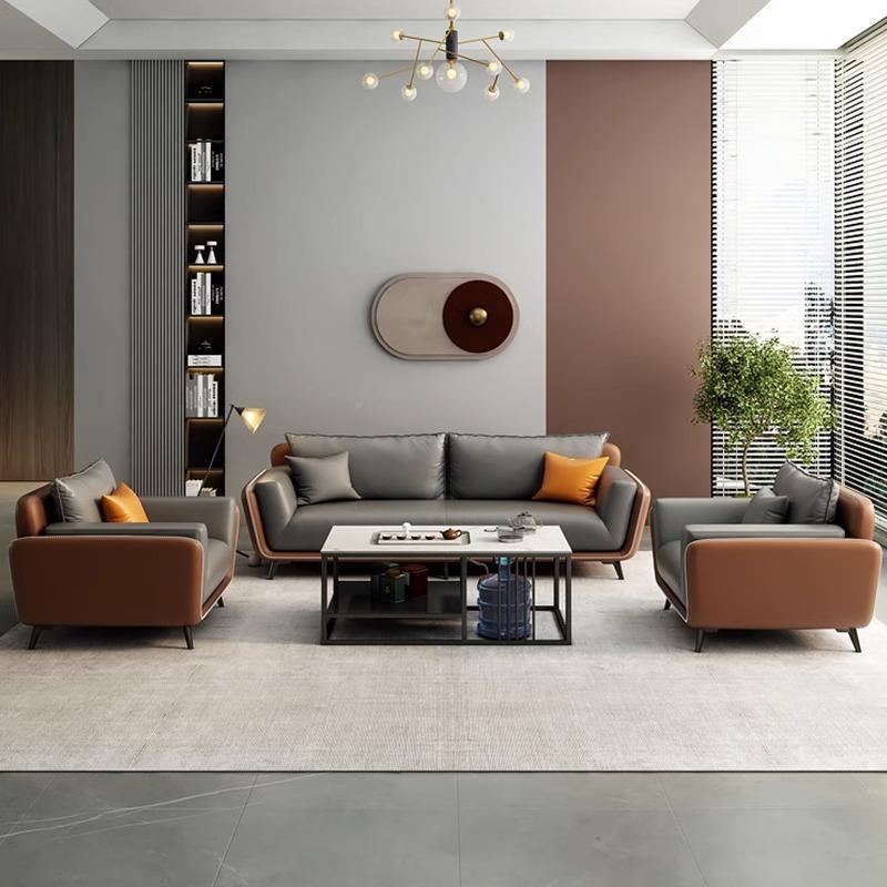 Office office sofa xipi business reception reception three-person coffee table combination casual modern conference room abrasion resistant