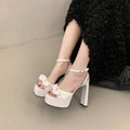 High-heeled niche accessible luxury 2025 summer handmade women's shoes cross-border foreign trade retro women's shoes sandals outwear catwalk high heels