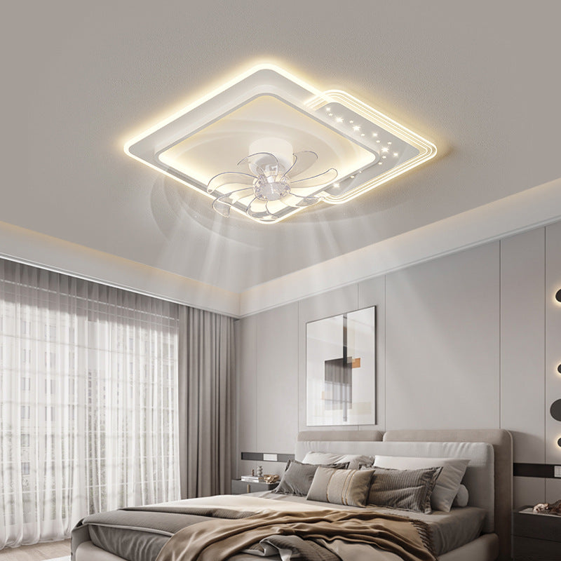 Living room fan light simple modern 2025 new creative led net red light bedroom chandelier ceiling fan lighting