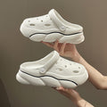 Women's anti-odor height increasing platform clogs - summer fashion outdoor wear, non-slip beach shoes with detachable diy accessories