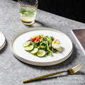 Japanese-style western dinner plates, creative steak plates, western dinner plates, creative black matte steak plates, commercial glossy white plates