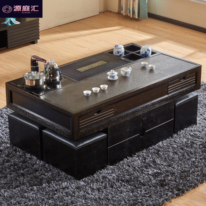 Multifunctional living room marble coffee table tea table all-in-one modern casualaccessible luxury balcony coffee table office kung fu tea table