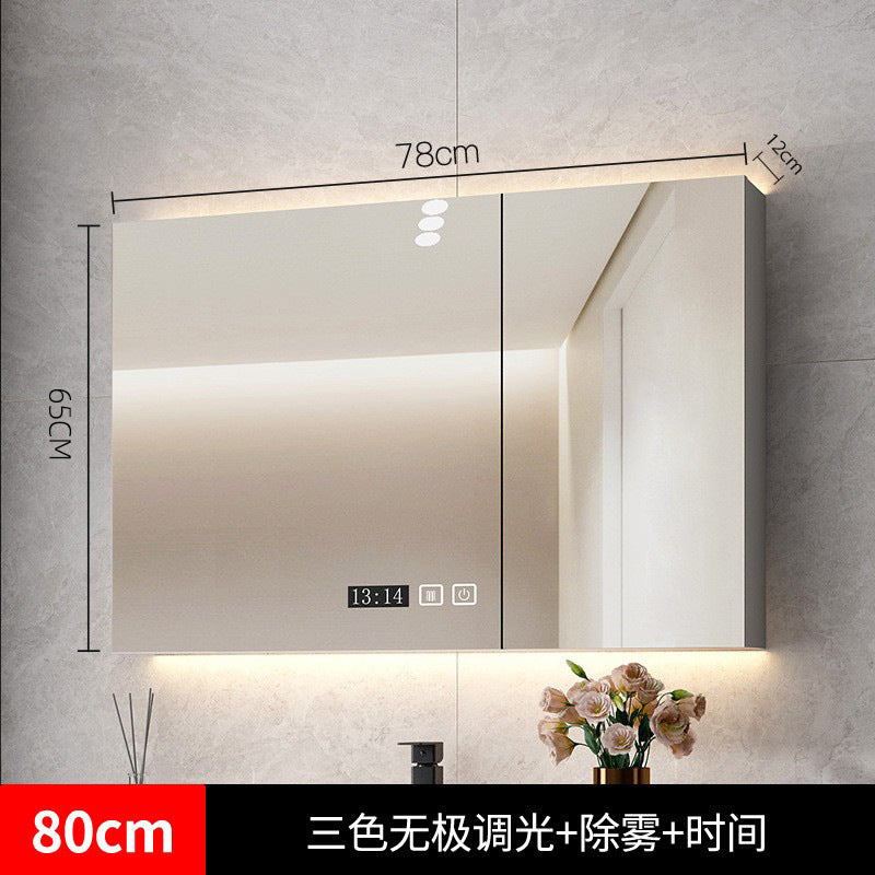 Smart bathroom mirror cabinet, separate wall-mounted bathroom with light, vanity mirror, bathroom mirror with rack storage