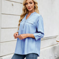 European and american cross-border e-commerce  women's spring/summer new arrivals:  &  casual loose-fit denim-look long shirt