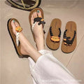 Flip-flops for women summernew arrival beach popularins hot dog outwear vacation flip-flops cute plaidflats slippers