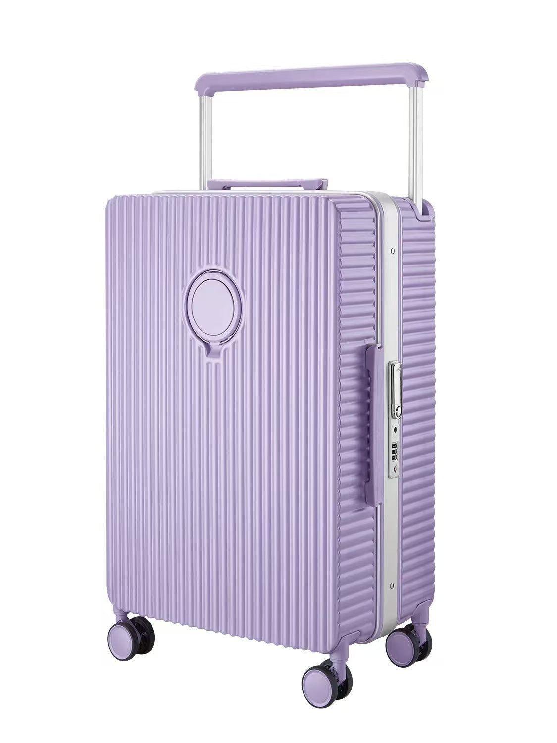 Light and wear-resistant PC material small multi-functional password box, can board 24-inch silent wheel large-capacity suitcase