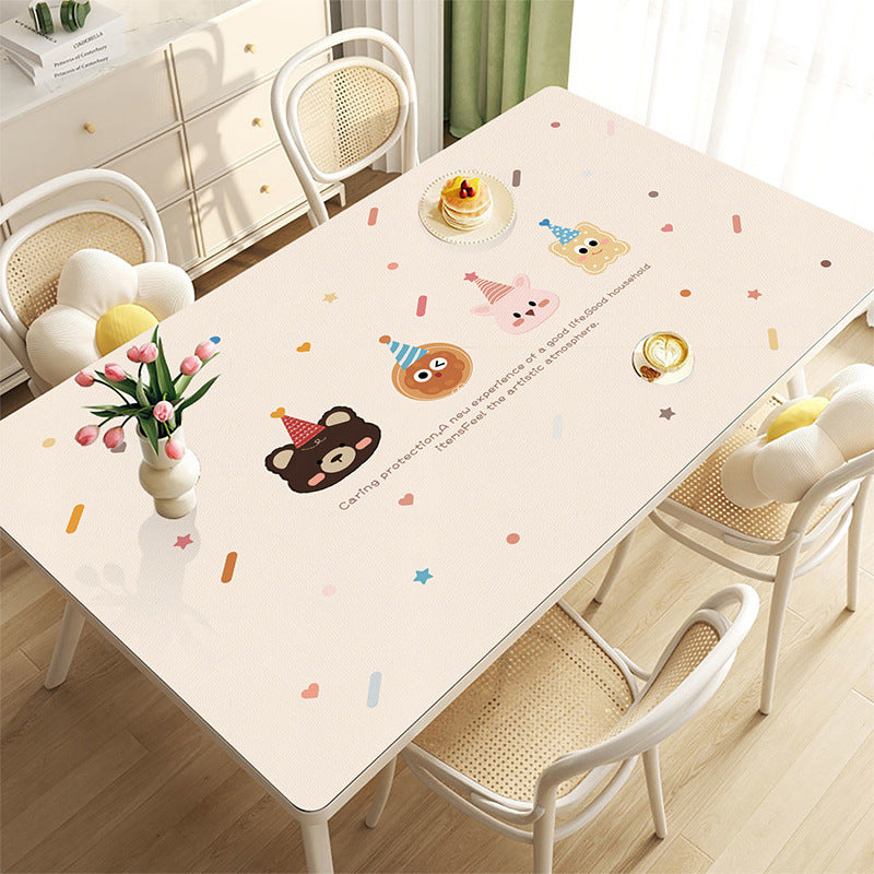 Environmentally friendly silicone dining table mat waterproof and oil-proof tablecloth household skin-friendly desktop protection dining mat leave-in non-slip table mat