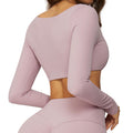 European and american sexy nude feel long sleeve yoga top outdoor running sports t-shirt quick-dry compression fitness shirt 8232