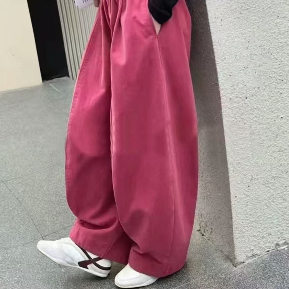 【back to school season 100% cotton】spring/autumn casual elastic waist kids' casual pants solid color fashion