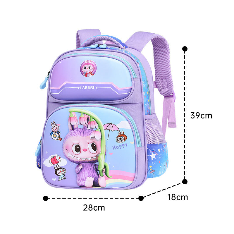 Labubu children's schoolbag new girls primary school students 2345th grade cartoon animation burden reduction ridge backpack