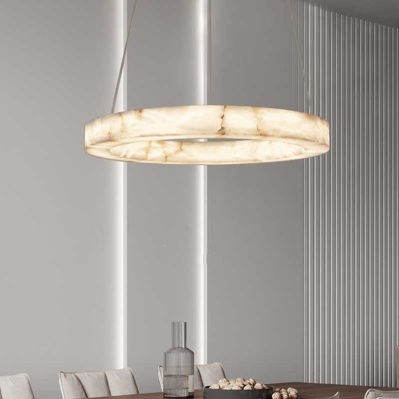 Spanish imitation marble main living room chandelier accessible luxury designer house ring-shaped elegant high-end model room circle