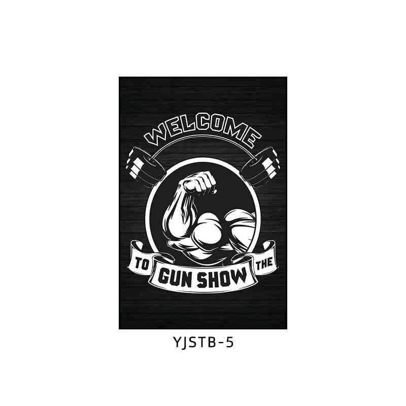 Gym wall decoration painting industrial style black and white sports inspirational poster mural boxing bodybuilding club hanging painting