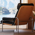 Used cigar chair bauhaus style oil wax genuine leather sofa chair designer accessible luxuryclassy living room armrest single chair