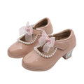 Girls' shiny leather mary janes - new spring/autumn  collection - beaded bow princess shoes - trendy kids' fashion flats