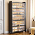 For home layered partition shoe cabinet steel door floor-standing multi-layer dust-proof shoe rack large capacity storage flip-door shoe cabinet