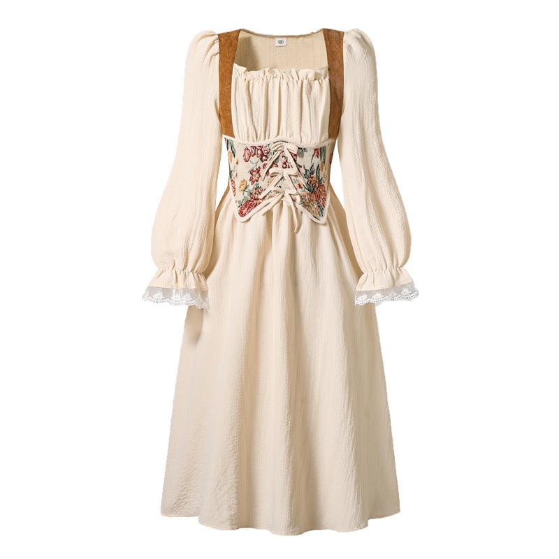Girls' dress - cross-border children's wear -  spring/autumn new collection - french court style medieval retro long-sleeved princess dress