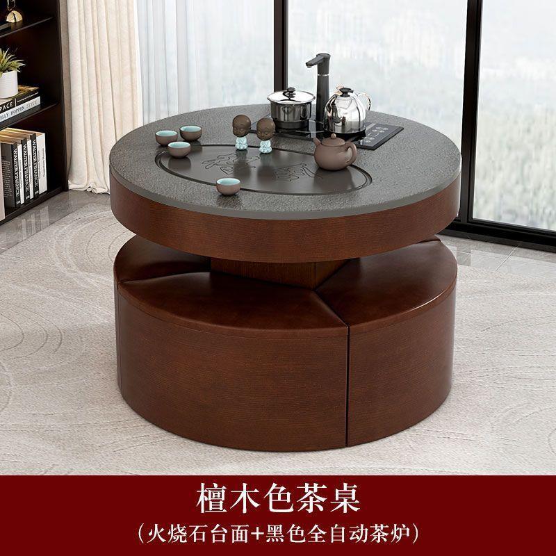Rock slab kung fu coffee table small apartment for home fire stone tea table intelligent fully automatic small all-in-one tea table and chair combination