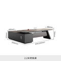 High-end, minimalist, and modern office desk and chair set. executive desk, manager's desk, lacquered finish, understated luxury, suitable for executive offices and boardrooms