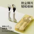 Baby portable spoon and fork set - 316l stainless steel ingot spoon - self-feeding training utensils - children's weaning fork and spoon