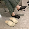 Summer breathable soft sole open-toe sandals 2025 new thick sole casual woven hollow-out clogs women's flat sandals