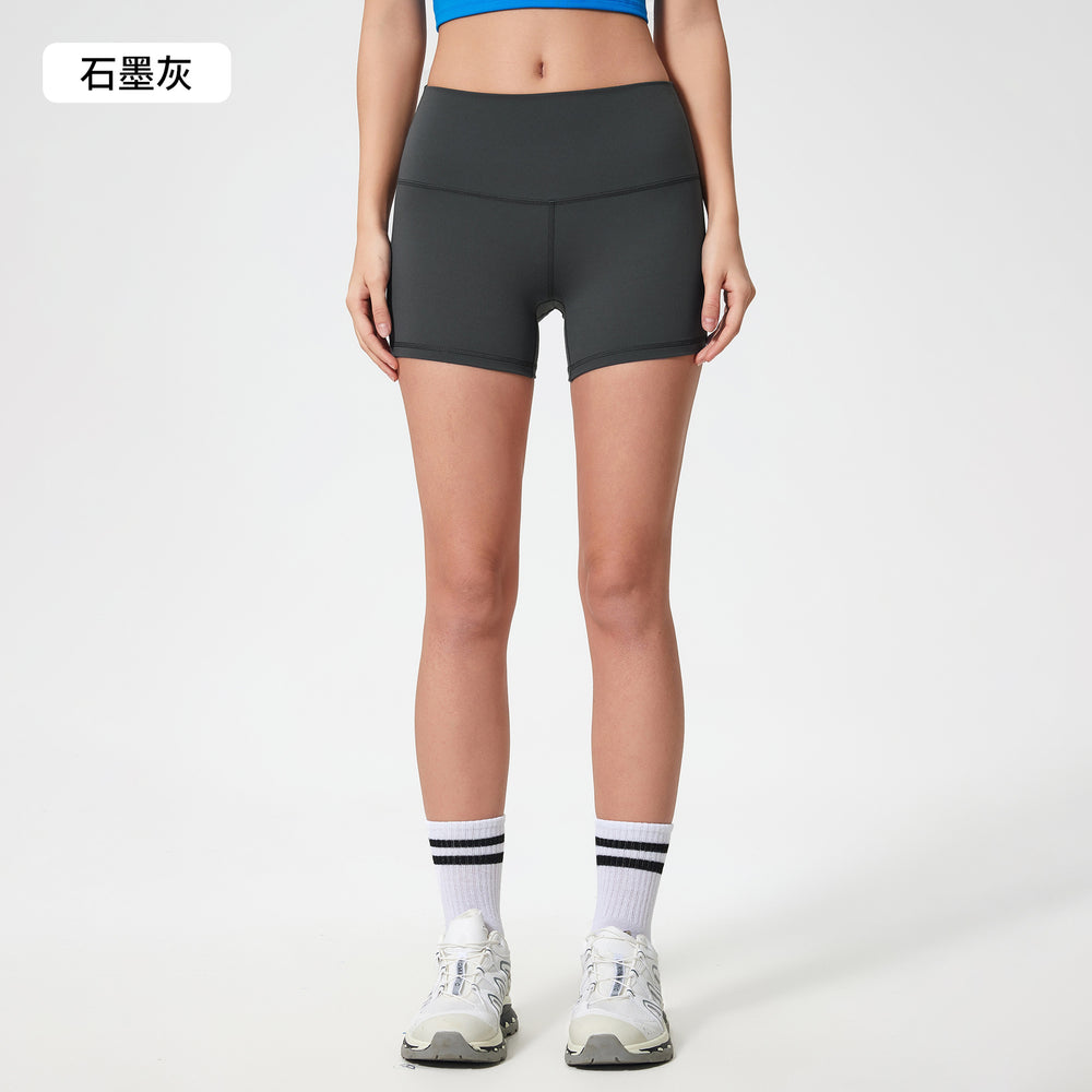 Summernew arrival double-sided brushed yoga shorts high waist hip lifting elastic silm running sports three-quarter pants for women s2037