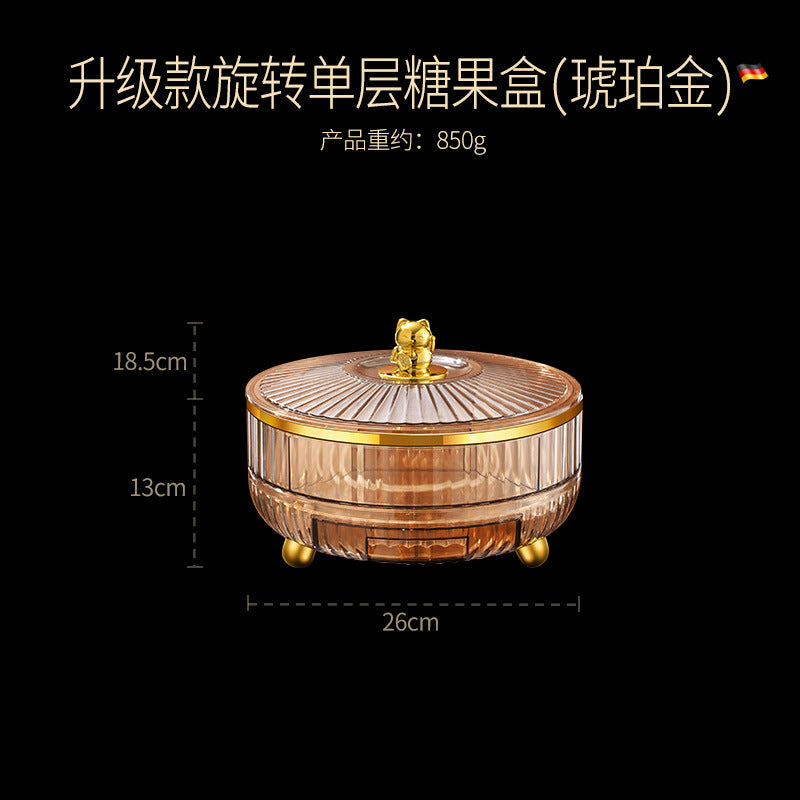 Creative candy box Snack box Grid with lid Living room Fruit plate Snack platter Melon seeds Happy candy Dried fruit storage box