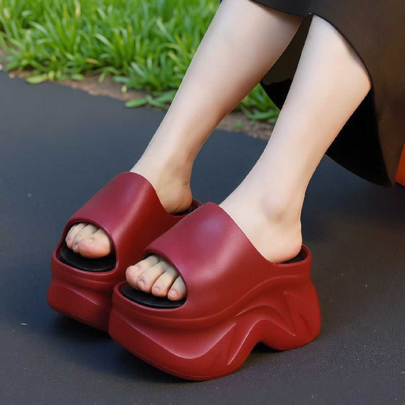 2026 new platform wedge slippers - women's summer indoor/outdoor fashion high heel slides with a cushioned comfort fit