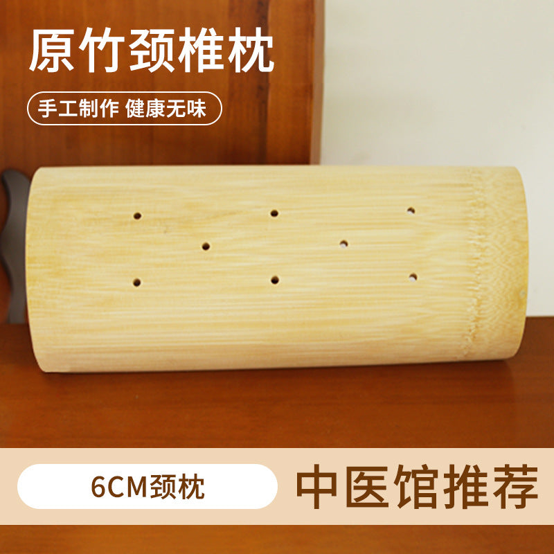 Bamboo pillow cervical semicircle pillow bamboo fiber stretching neck pillow round hard pillow neck waist correction neck side sleeper