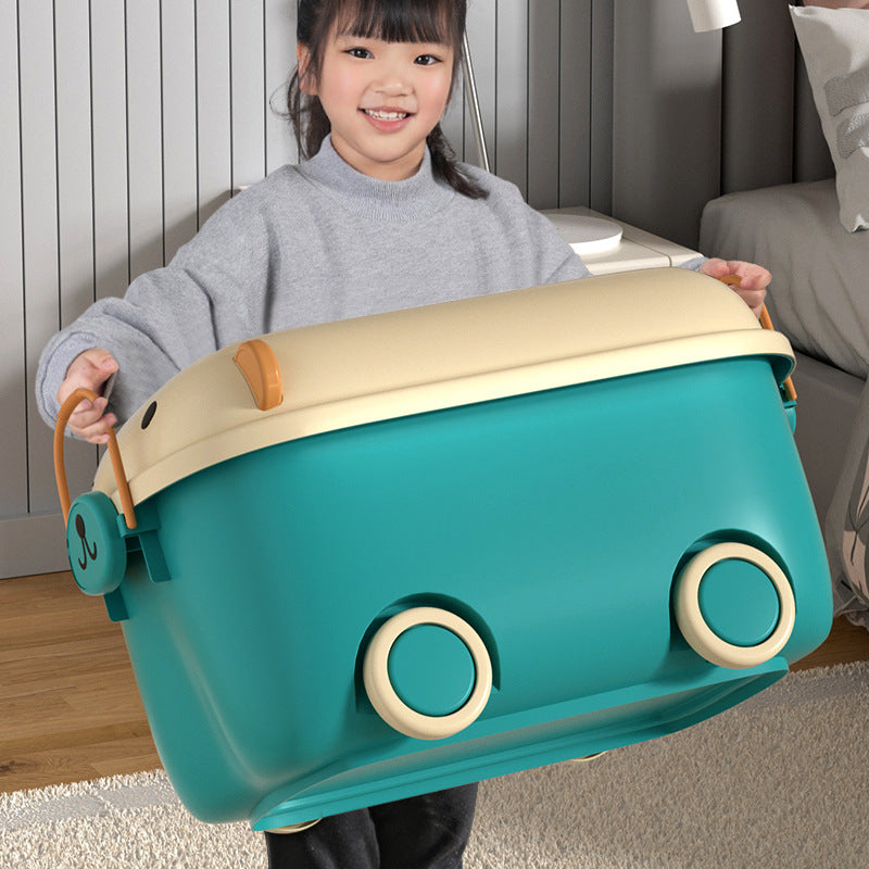 Kids toy storage box cute large capacity storage box plastic for home storage box baby clothes snack storage