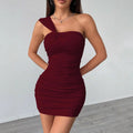 Amazon cross-border women's fashion: european and american sexy dresses -  spring/summer new arrivals - off-the-shoulder, sheer & seductive bodycon mini dress