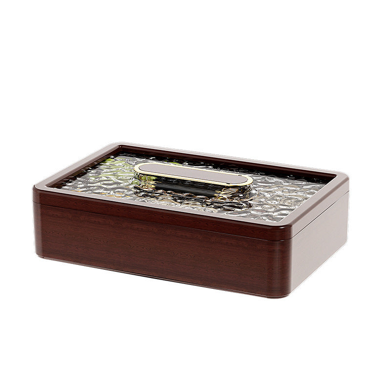 Wood grain new Chinese dried fruit storage box fruit tray refreshment tray household living room compartment snack candy box nut tray